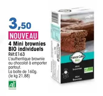 4 Mini brownies bio individuels