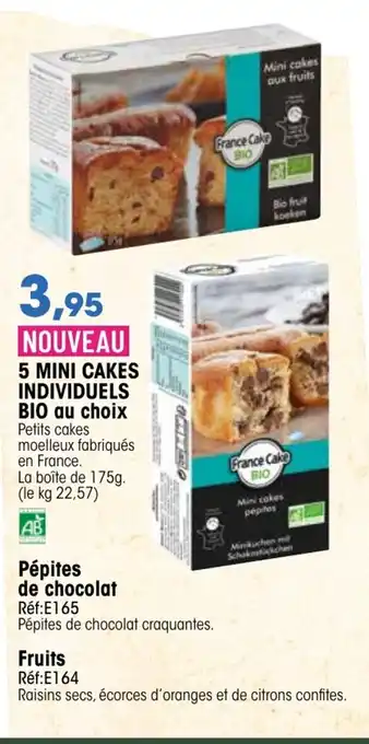 Croque Gel 5 Mini cakes individuels bio au choix offre