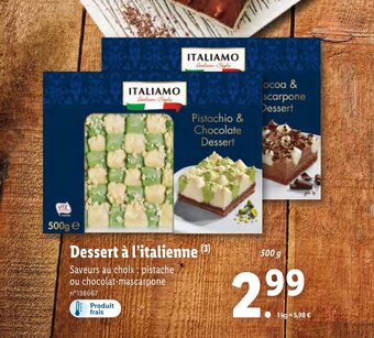 Lidl Dessert A L'Italienne offre