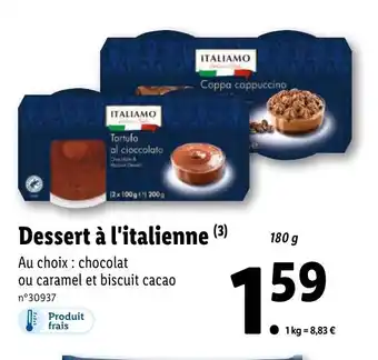 Lidl Dessert A L'Italienne offre