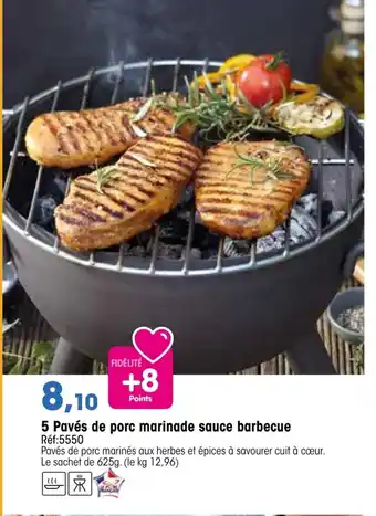 Croque Gel 5 Pavés de porc marinade sauce barbecue offre