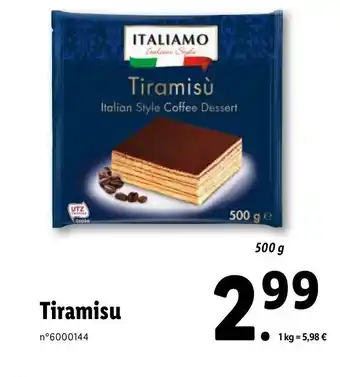 Lidl Tiramisu offre
