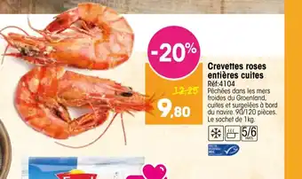 Crevettes roses entières cuites
