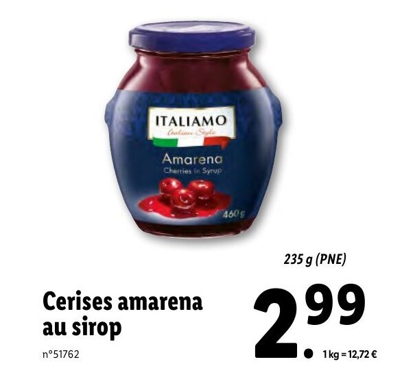 Promo Cerises Amarena Au Sirop chez Lidl