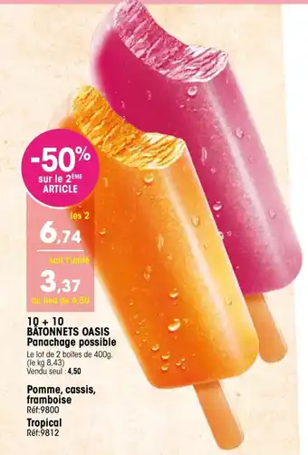 Croque Gel 10 + 10 Bâtonnets oasis panachage possible offre