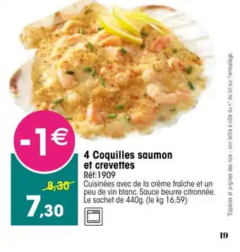Croque Gel 4 Coquilles saumon et crevettes offre