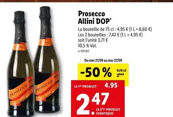 Lidl Prosecco Allini DOP' offre