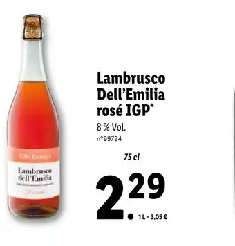Lidl Lambrusco Dell'Emilia Rose IGP* offre