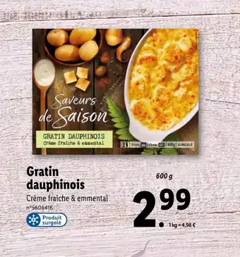 Lidl Gratin Dauphinois offre