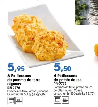 Croque Gel 6 Paillassons de pomme de terre oignons offre