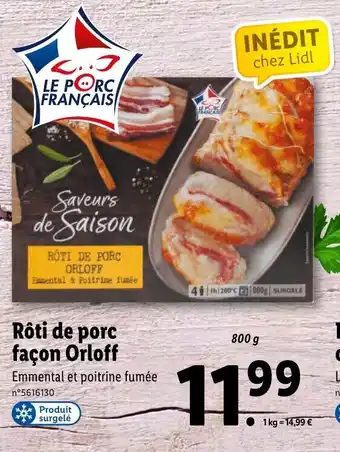 Lidl Roti De Porc Facon Orloff offre
