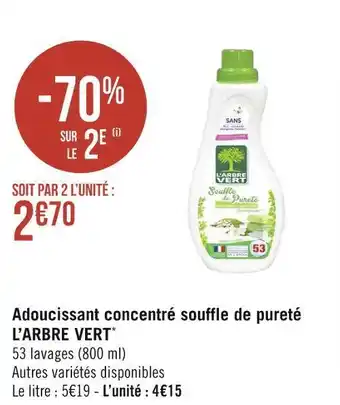 Géant Casino L’arbre vert adoucissant concentré souffle de pureté * offre
