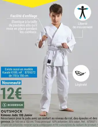 Decathlon Outshock kimono judo 100 junior offre