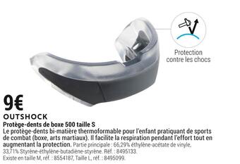 Decathlon Outshock protège-dents de boxe 500 taille s offre