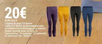 Decathlon Kimjaly legging de yoga 7/8 femme offre