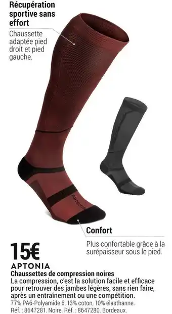Decathlon Decathlon chaussettes de compression noires offre