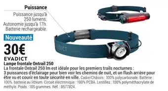 Evadict lampe frontale ontrail 250