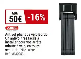 Decathlon Abusl'unité antivol pliant de vélo bordo offre