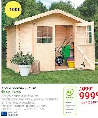 Gamm vert Abri flodova 6,75 m² offre
