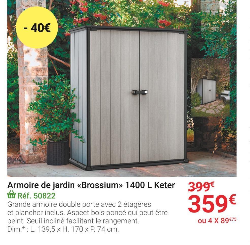 Promo Armoire de jardin brossium 1400 l keter chez Gamm vert
