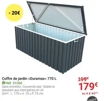 Gamm vert Coffre de jardin duramax 770 l offre