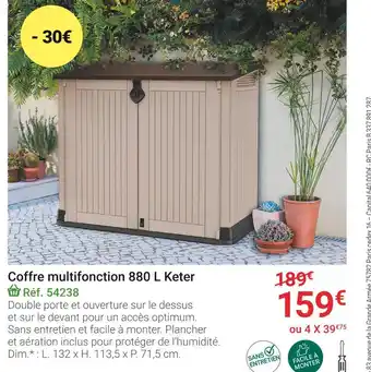 Gamm vert Keter coffre multifonction 880 l offre