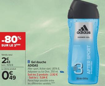 Carrefour Adidas gel douche offre