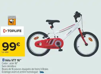 Carrefour Toplife vélo vtt 16'' offre