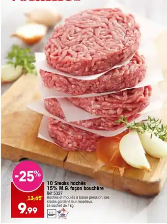 Croque Gel 10 Steaks hachés 15% M.G. offre