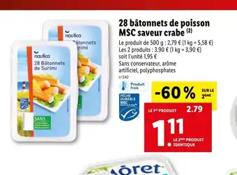 Lidl 28 Batonnets De Poisson MSC Saveur Crave offre