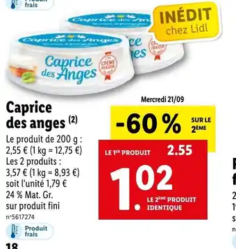 Lidl Caprice Des Anges offre