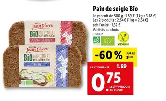 Lidl Pain De Seigle Bio offre