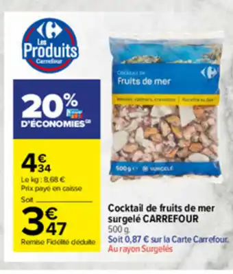 Carrefour Market Cocktail de fruits de mer surgelé Carrefour offre