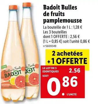Badoit Bulles De Fruits Pamplemousse