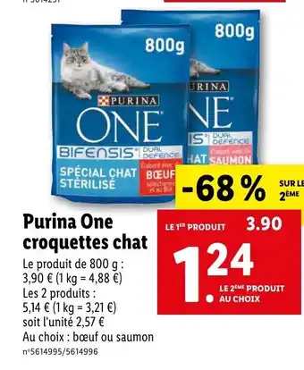 Lidl Purina one Croquettes Chat offre