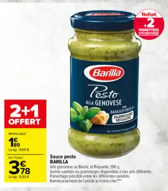 Carrefour Market Sauce pesto Barilla offre