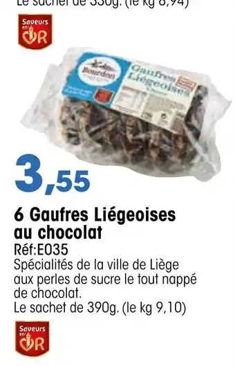 Croque Gel 6 Gaufres Liégeoises Au Chocolat offre