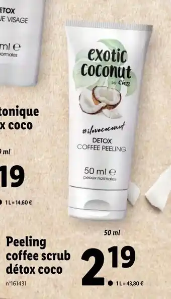 Lidl Peeling Coffee Scrub Détox Coco offre