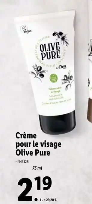Lidl Créme Pour Le Visage Olive Pure offre