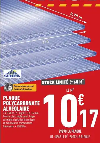 Plaque Polycarbonate