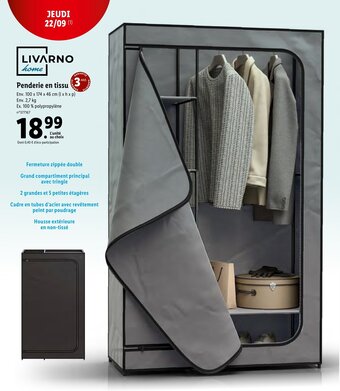 Lidl Penderie en Tissu offre