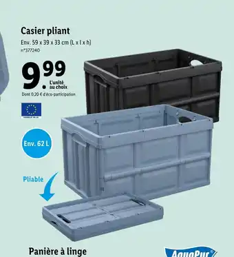 Lidl Casier Pliant offre