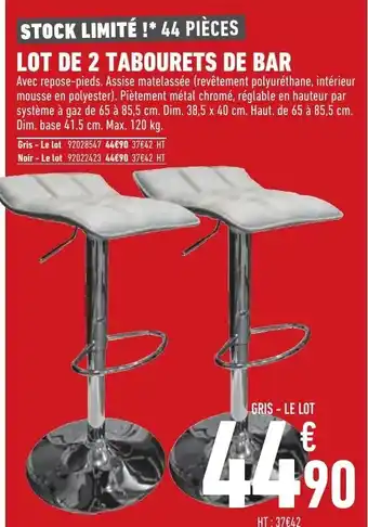 Lot De 2 Tabourets De Bar