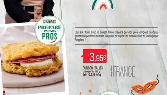 Match Burger italien offre