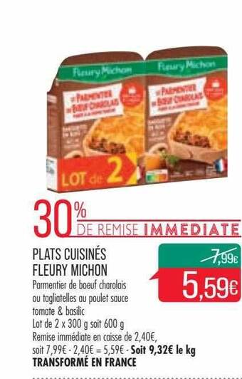 Match Plats cuisinés fleury michon offre