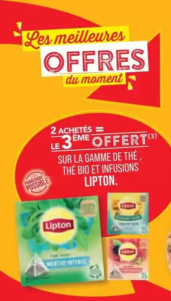 Match La gamme de thé, thé bio et infusions lipton offre