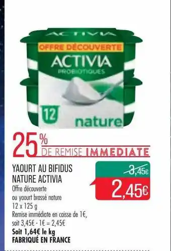 Match Yaourt au bifidus nature activia offre