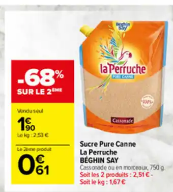 Carrefour Market Sucre Pure Canne La Perruche Béghin Say offre