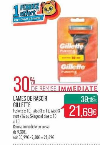 Match Lames de rasoir gillette offre