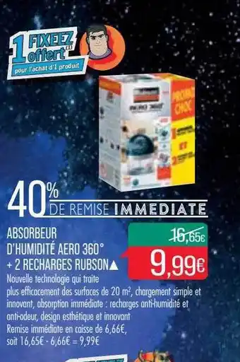 Match Absorbeur d'humidité aero 360° + 2 recharges rubson offre